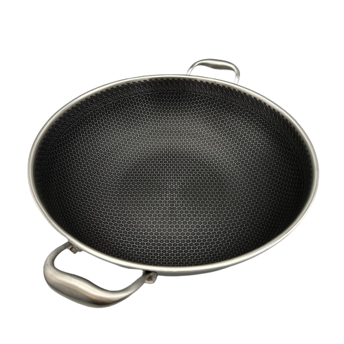 healthy bear ory hybrid wok 36cm with glass lid dual handles bc hw36n image 2