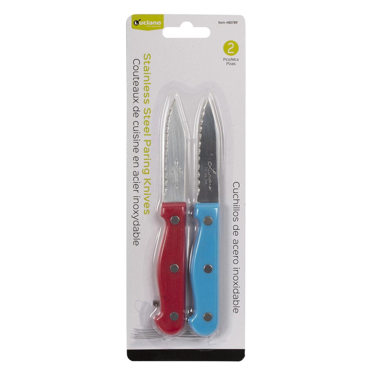 luciano 2 pc s s paring knife w col handle blade 0 8mm 80789 image 2