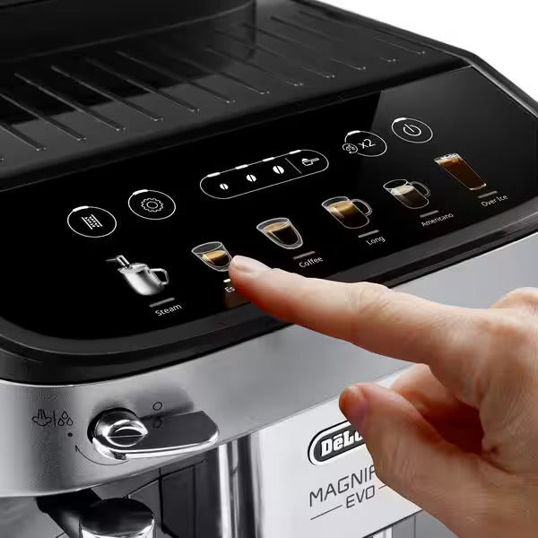 delonghi magnifica evo automatic espresso maker with 6 one touch recipes silver amp black ecam29043sb image 2