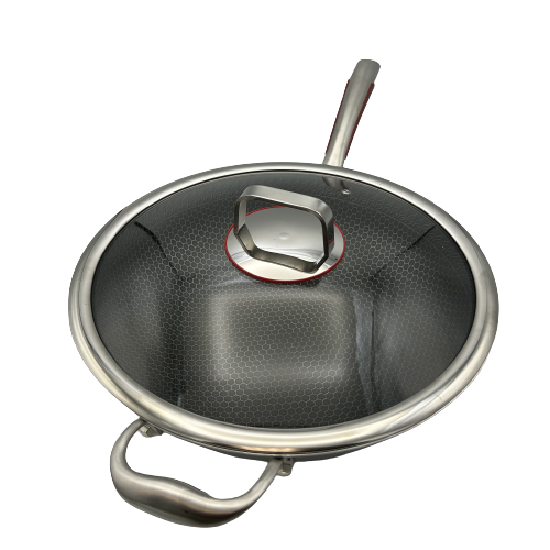 healthy bear targu hybrid wok 32cm with glass lid bc hw32n image 1
