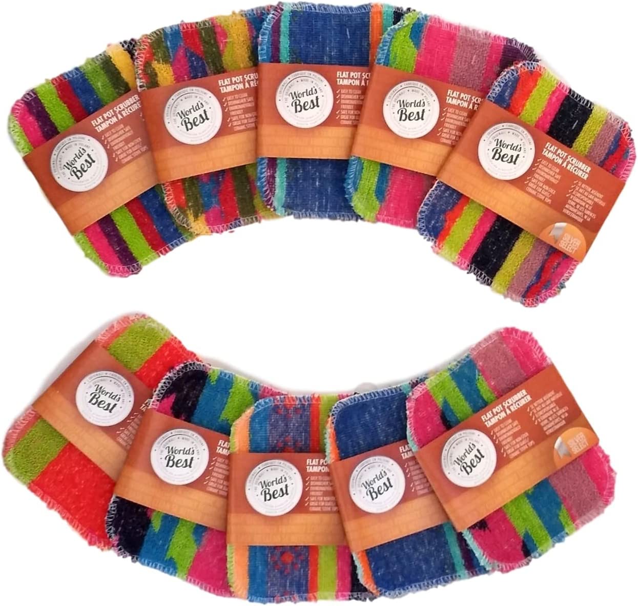 worlds best flat pot scrubbers 3 pack assorted design item v 3 image 1