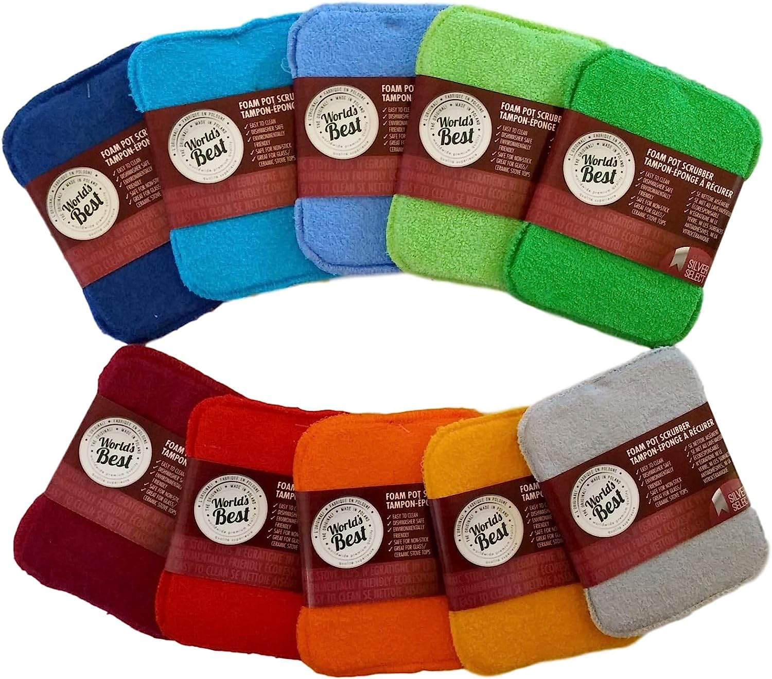worlds best foam scrubber 1 pack assorted colours item v b image 1