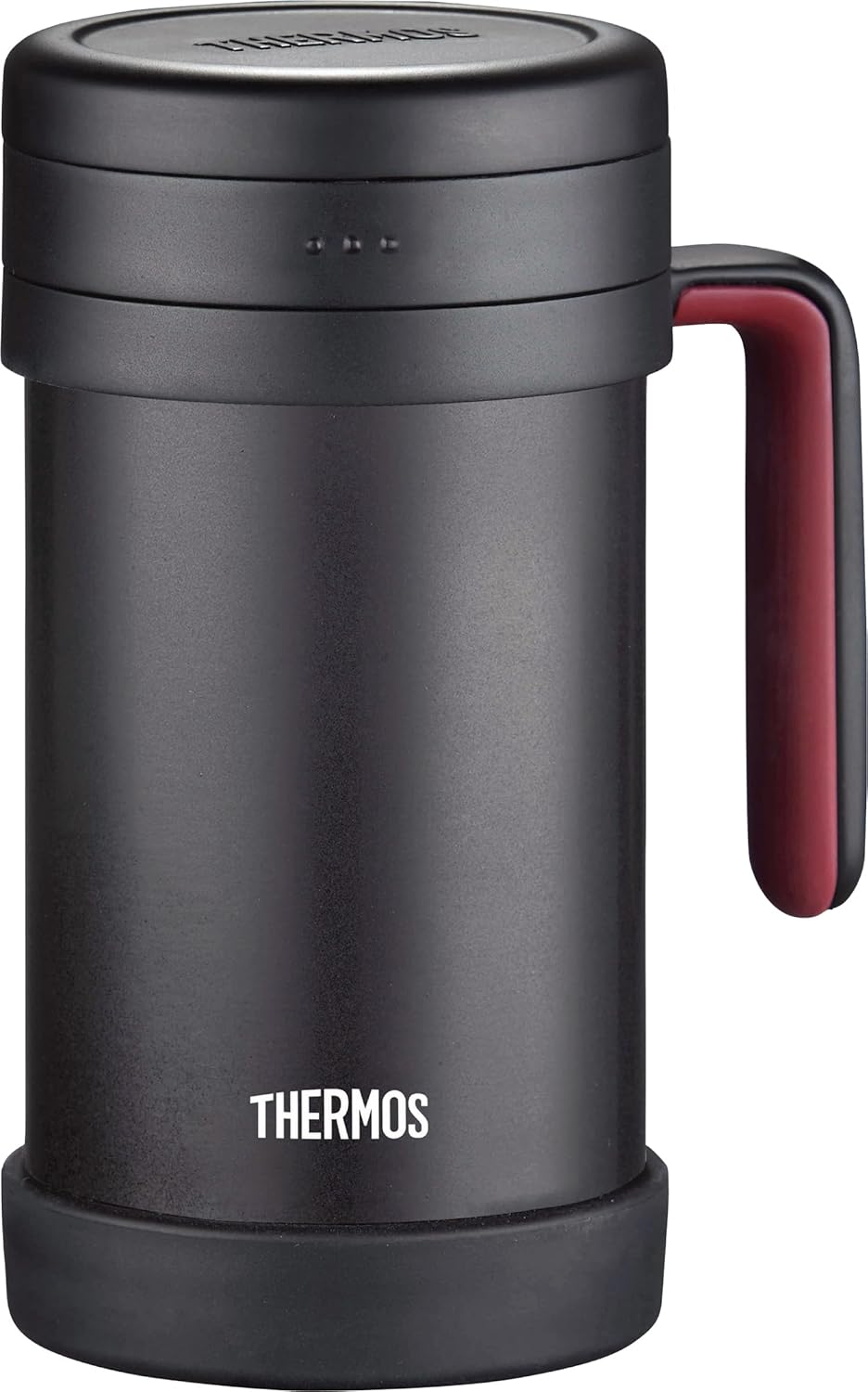 thermos thermal mug with tea strainer 500ml black tcmf 501 bk image 1