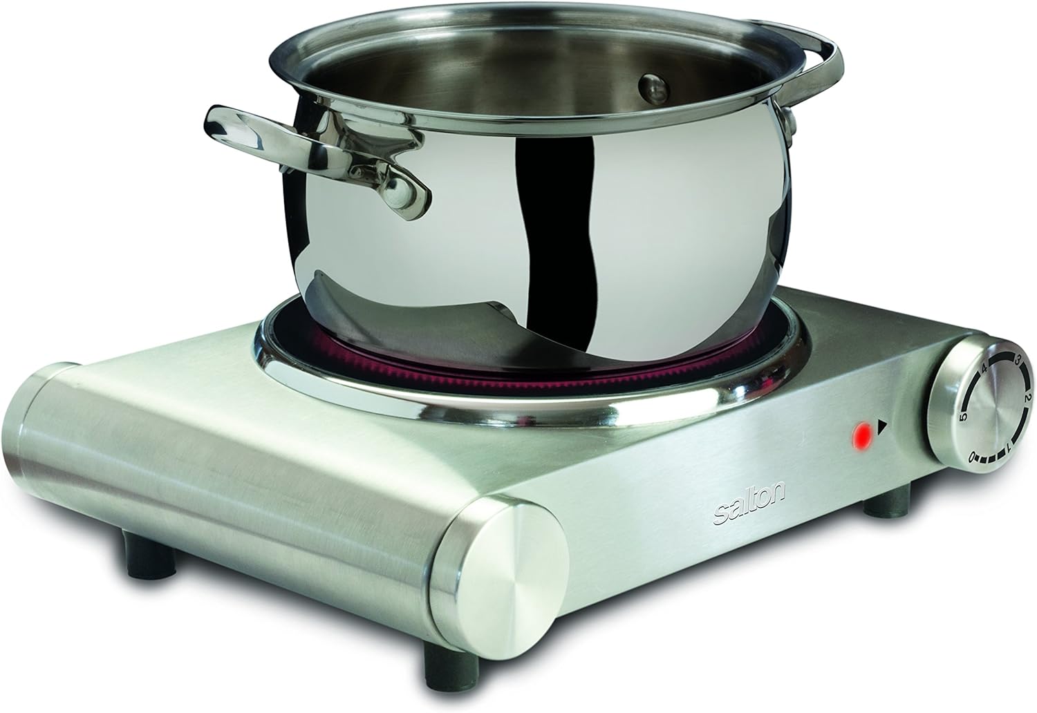 salton single burner infrared cooking range hp1502 1200w stainless steel image 2