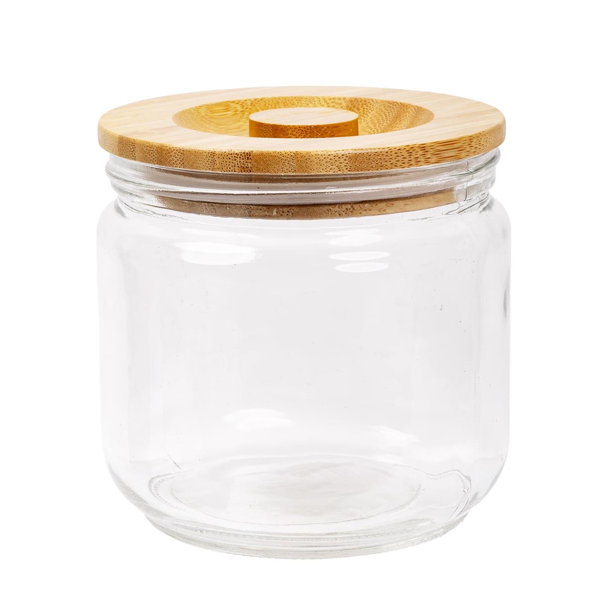 luciano 80050 glass jar with wooden lid 700 ml image 1