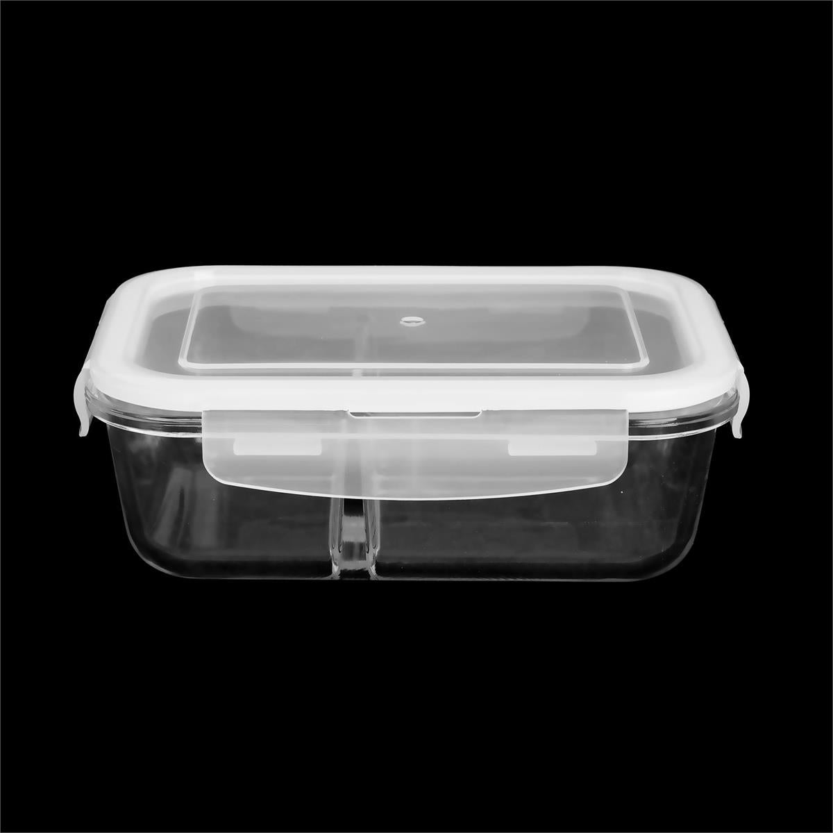 luciano 80898 rectangular divided borosilicate glass container image 1