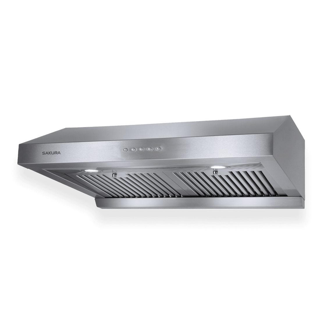 sakura kitchen rangehood 30 wide with baffle filter polished s s dual dc motor touch screen r3311 30hs 2 image 1