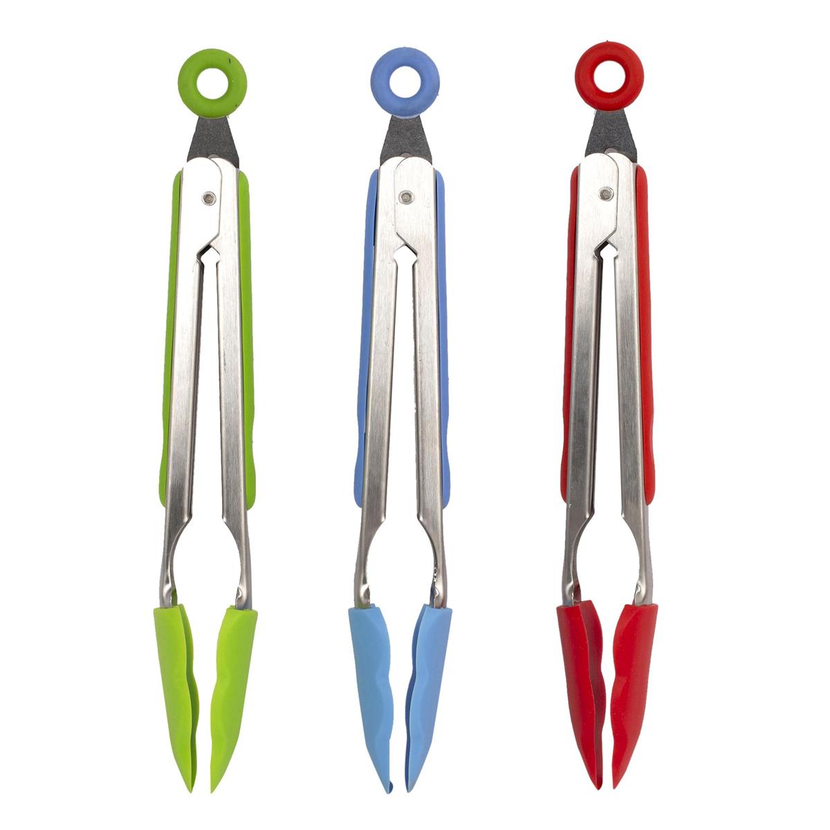 l gourmet 9 silicone tongs with pull lock 70297 image 1