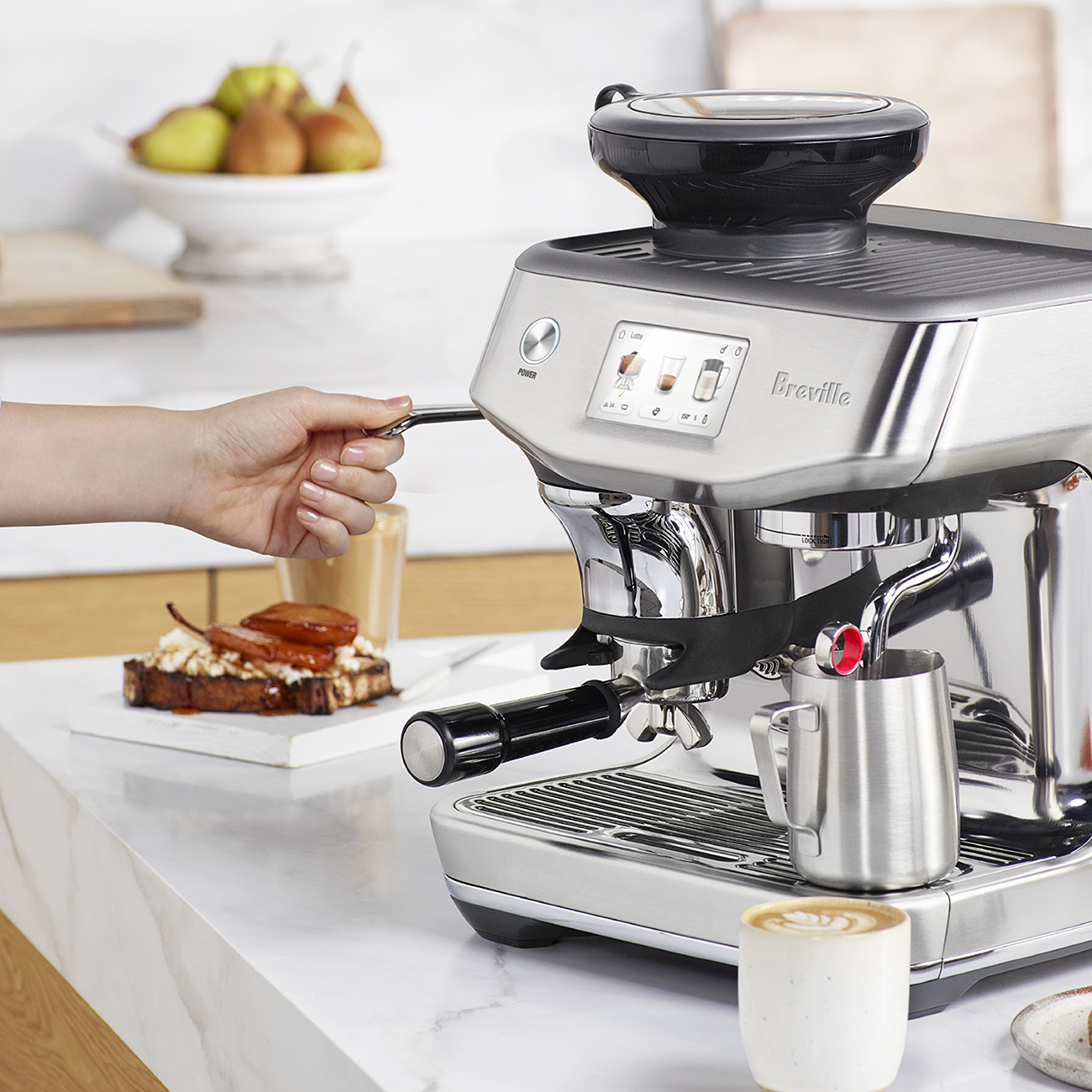 breville the barista touch impress espresso maker bes881bss 1750w touch screen brushed stainless steel image 2