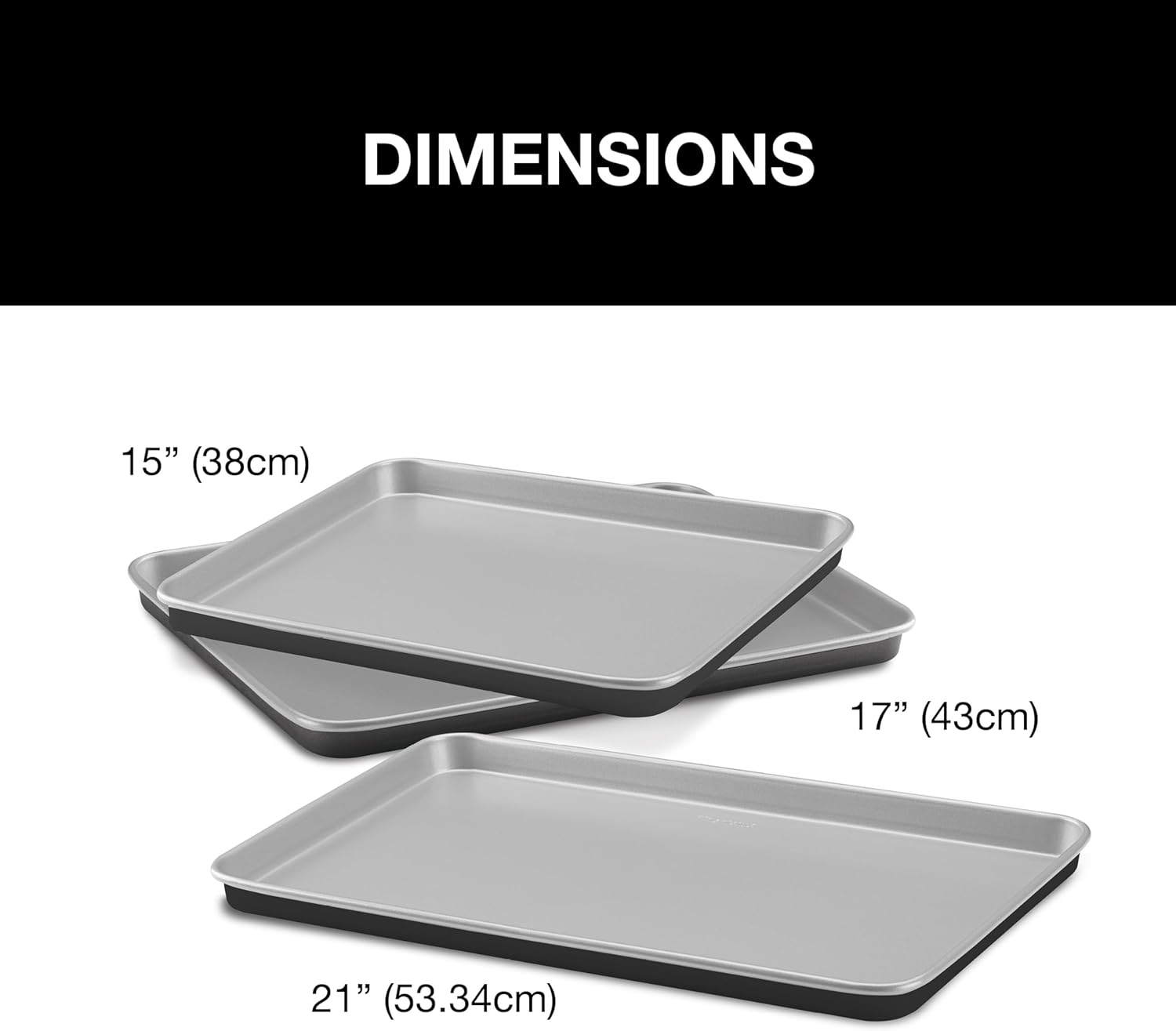 cuisinart non stick baking sheets 3 pack 21 rdquo 17 rdquo amp 15 rdquo chefs classic trade series heavy gauge steel construction amb 3bsc image 2