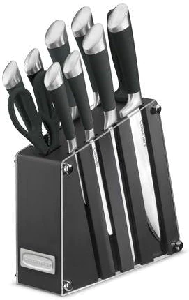 cuisinart acrylic 11 piece knife block set includes 8 chef knife 8 bread knife 8 carving knife 7 santoku knife 5 5 serrated utility knife 5 paring knife 3 5 paring knife 3 birds bea c77ss 11bkc image 1
