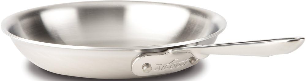all clad d5 fry pan 8 brushed s s induction compatible bd55108 image 1