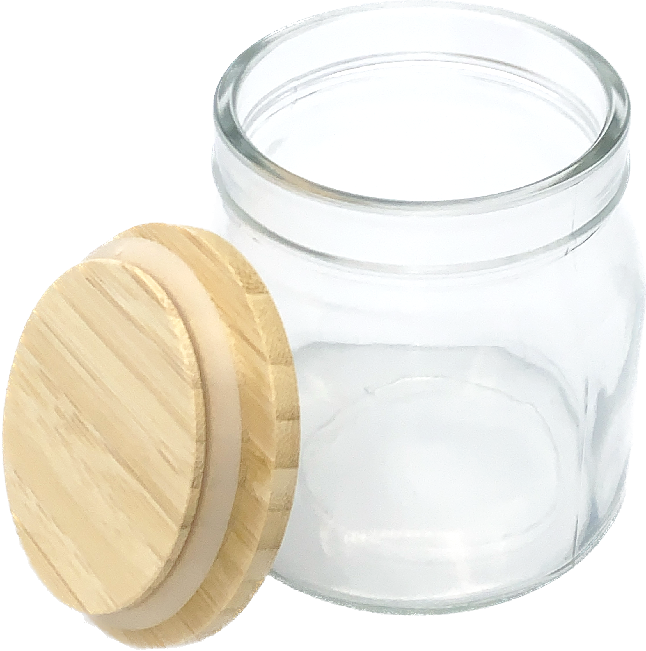 luciano glass jar with wooden lid 4 dia x 4 25h 80048 image 1