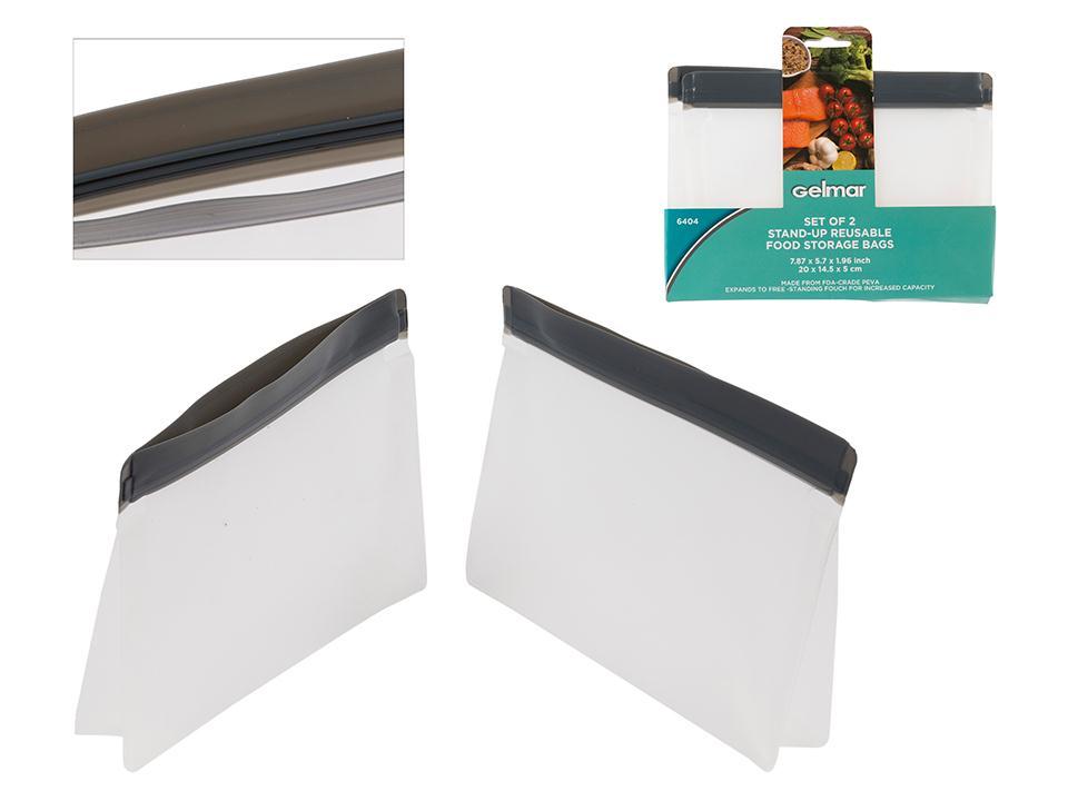 luciano gourmet 2 pc reusable ziplock bags 8 x 5 7 70405 image 1