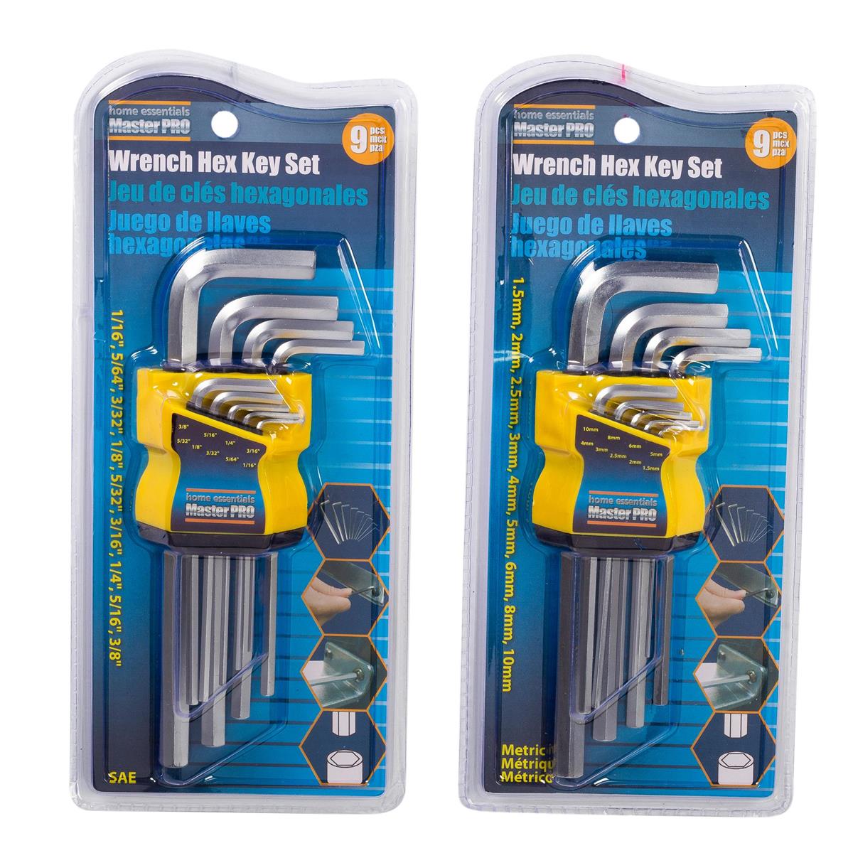 home essentials masterpro 9 pc wrench hex key 73219 image 2