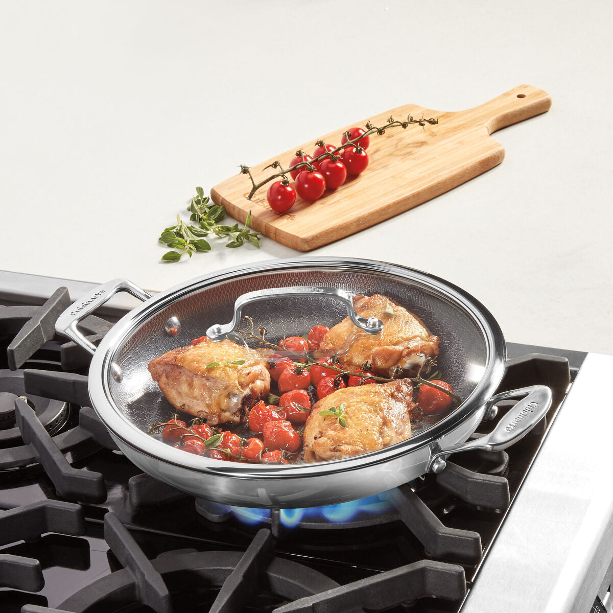 cuisinart fusionplus™ everyday pan fps25 30dc 12 stainless steel with cover image 2