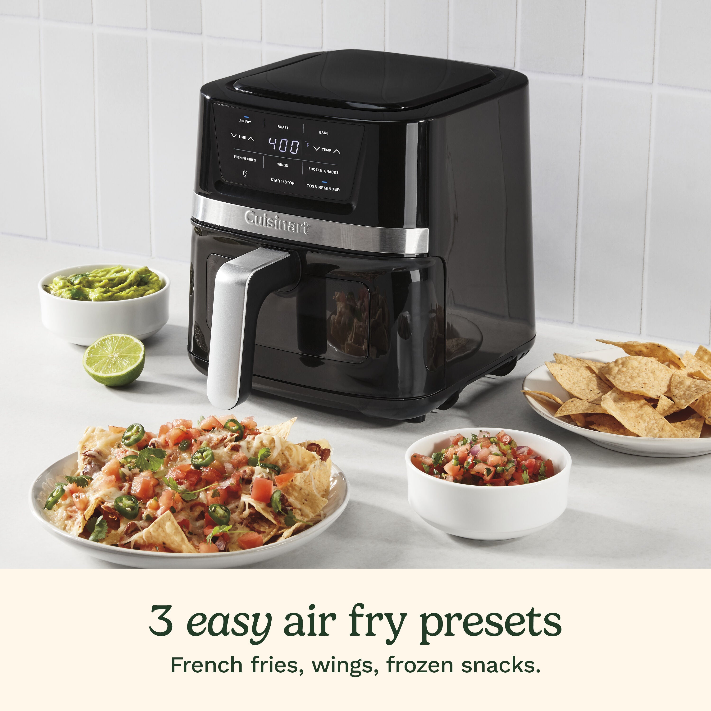 cuisinart basket air fryer air 80c 2 6 quart 1 5 l 1100w digital display with 3 air fry presets image 1