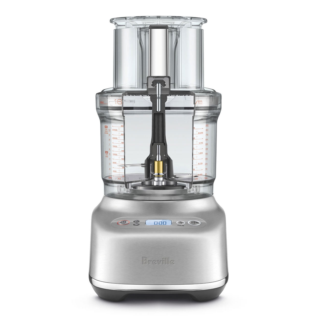 breville the sous chef 16 food processor bfp810bss 16 cup 2 5 cup mini bowl 1450w brushed stainless steel image 2