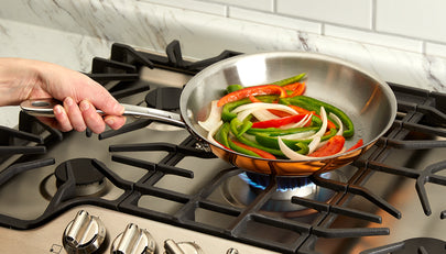 all clad c4 fry pan c4110 10 four ply with copper image 2