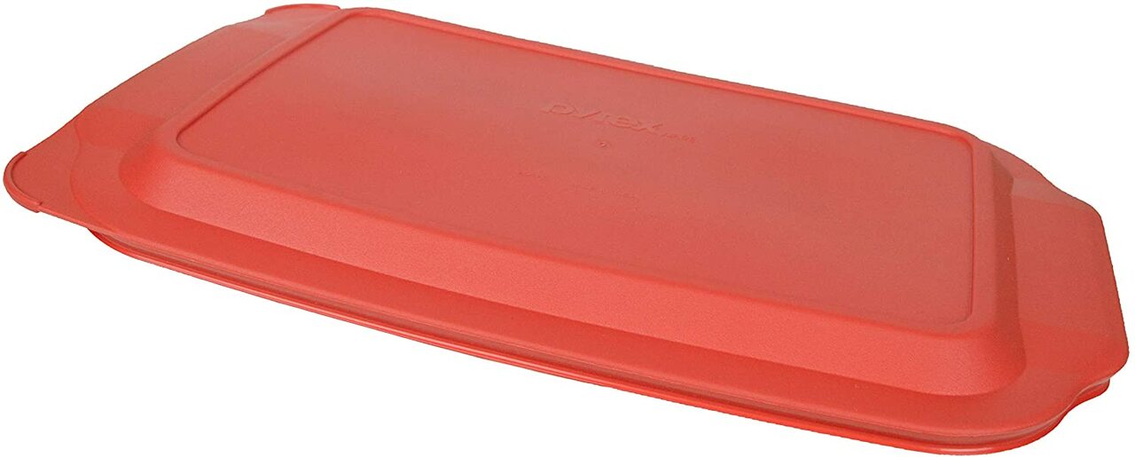 pyrex red plastic lid for 4 quart 4 8 quart outside measurement oblong baking dish 234 pc image 2