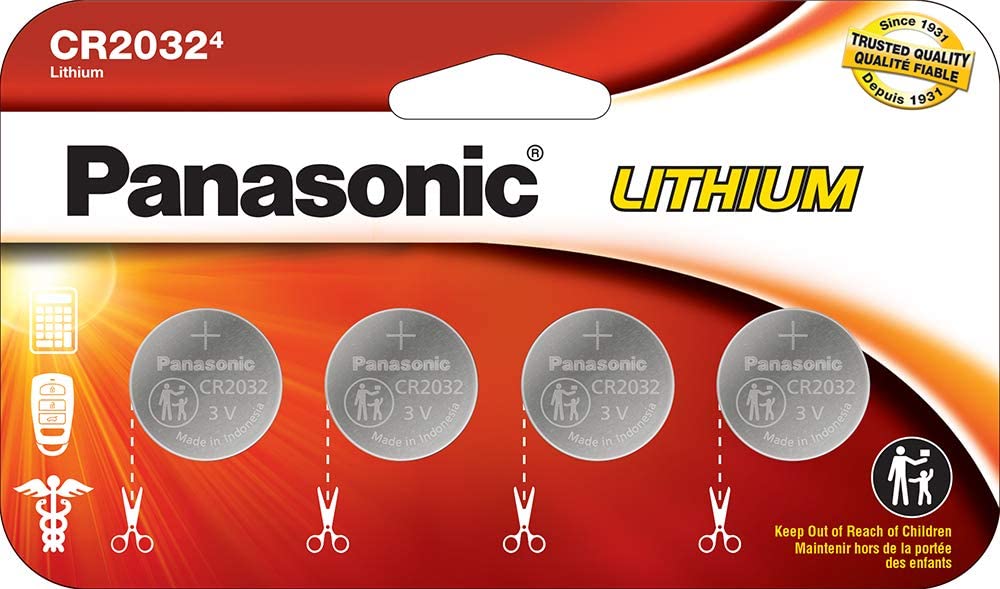 panasonic lithium coin battery 3v x 4 cr2032 image 1