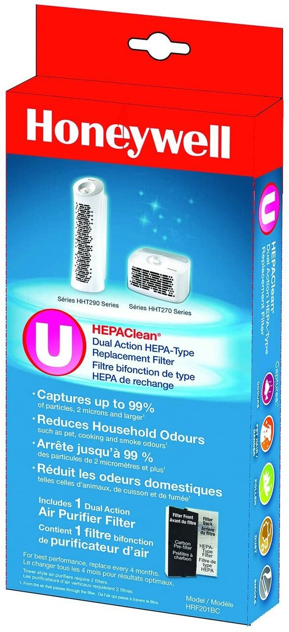 honeywell replacement hepa carbon filter hrf201bc type u image 1