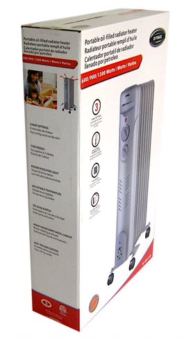 optimus oil filled heater 7 fins 3 heat settings h 6011 image 2