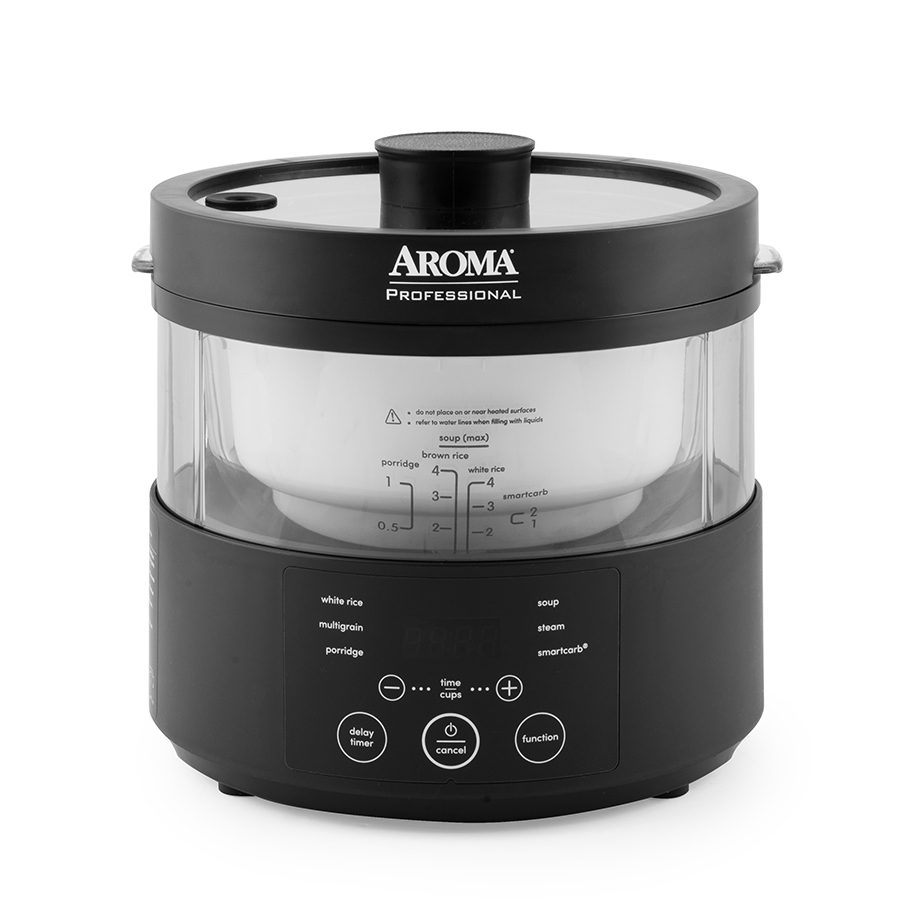 aroma rice cooker 4 cup glass body with smartcarb amc 800 image 1