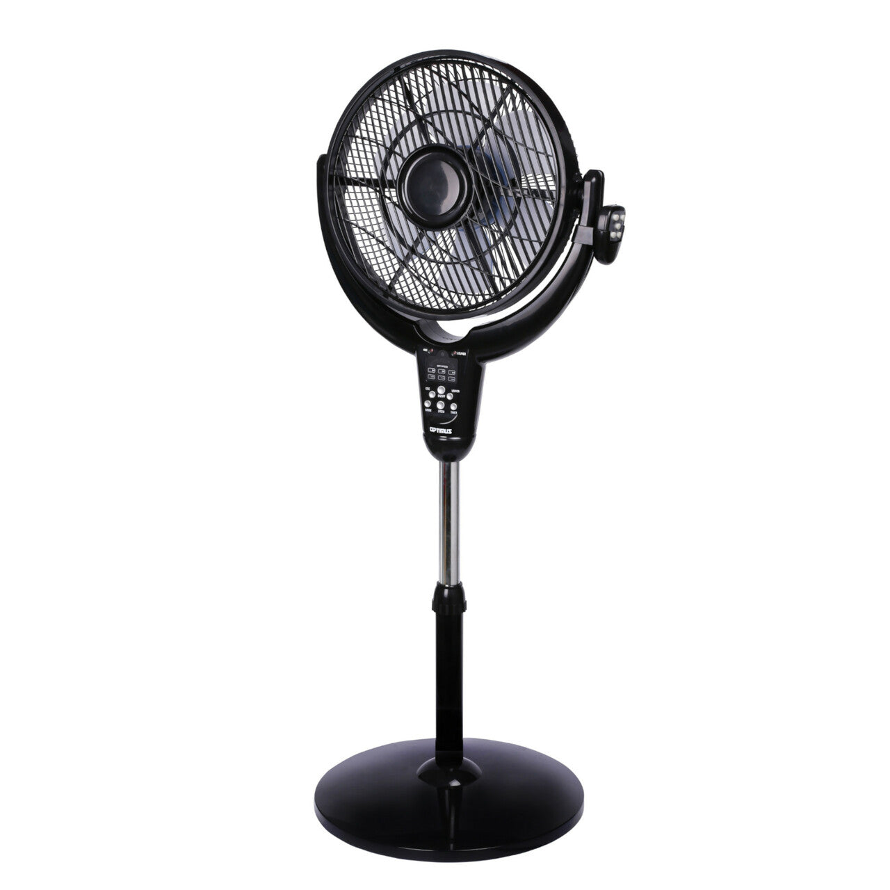 optimus louver fan 14 pedestal remote led timer f 7508 image 1