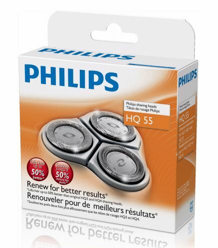 philips shaving heads 3x hq55 for 6000 series easy shave image 1