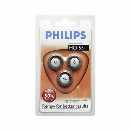 philips shaving heads 3x hq55 for 6000 series easy shave image 2