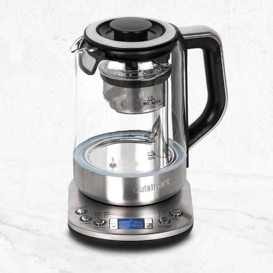 cuisinart tea steeper amp kettle 1500w 1 0l tea 1 0l water s s amp glass body tea 200c image 2