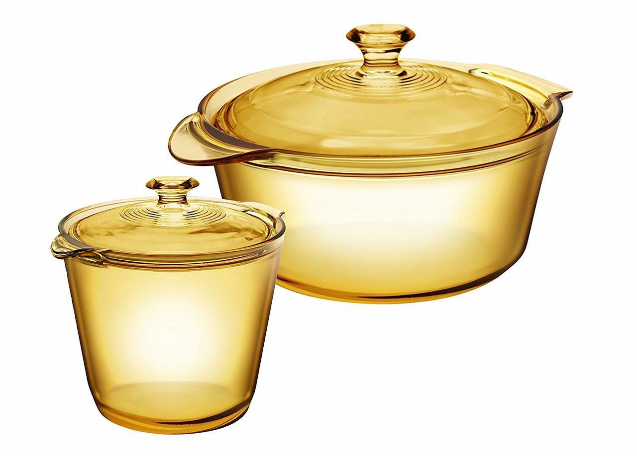 visions flair glass 4 piece set vsf356 1 2l 5 5l glass cookware image 1