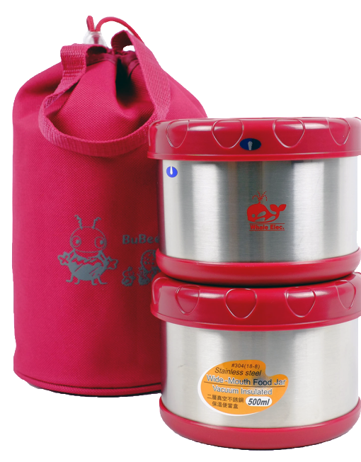 whale sun kung thermal lunch kit k1000b 0 50l x 2 pc incl carrying bag image 2