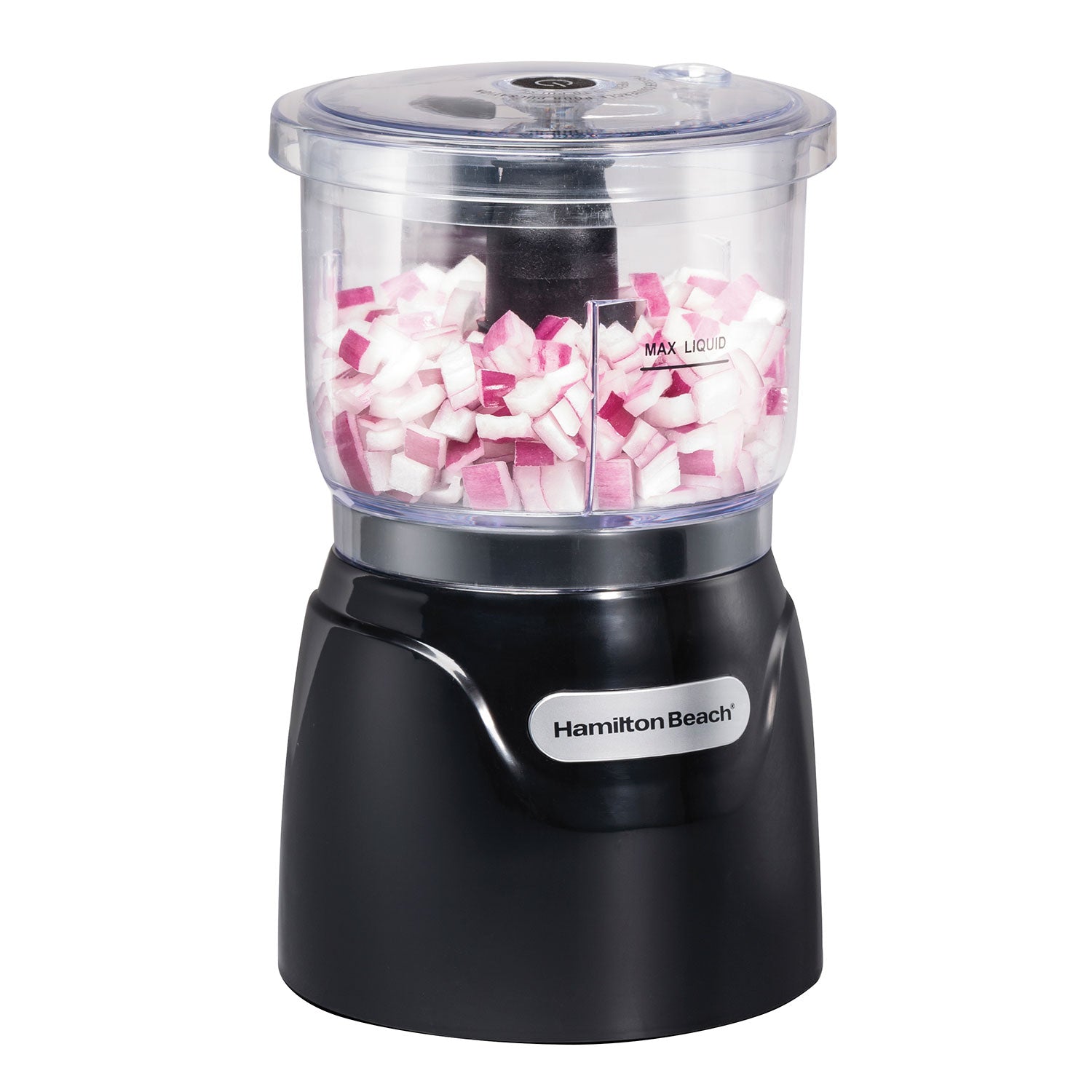 hamilton beach chopper 3 cups 350w stack amp press black 72850 image 1