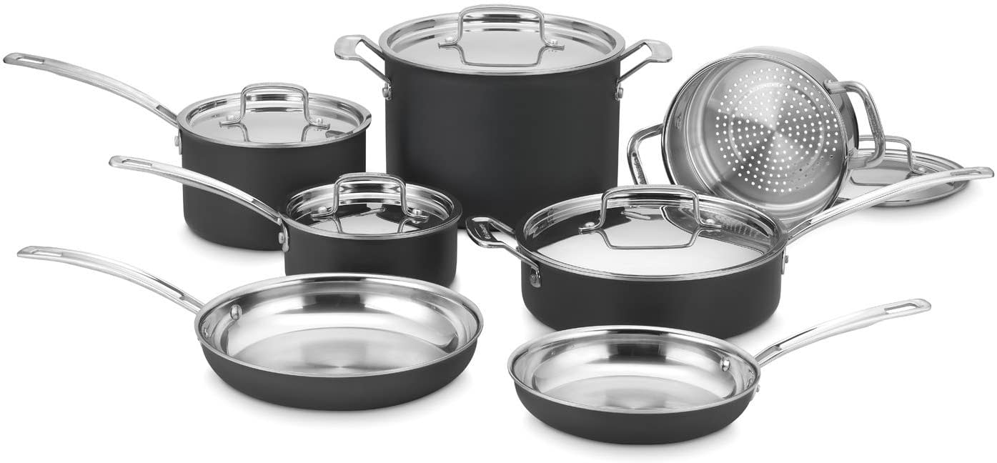 cuisinart multi clad unlimited 12 piece cookware set hard anodized mcu 12n image 1