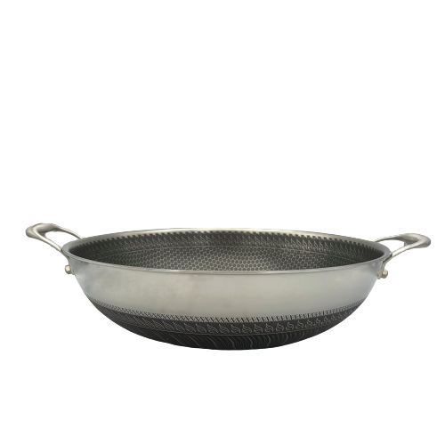 healthy bear ory hybrid wok 36cm with glass lid dual handles bc hw36n image 5