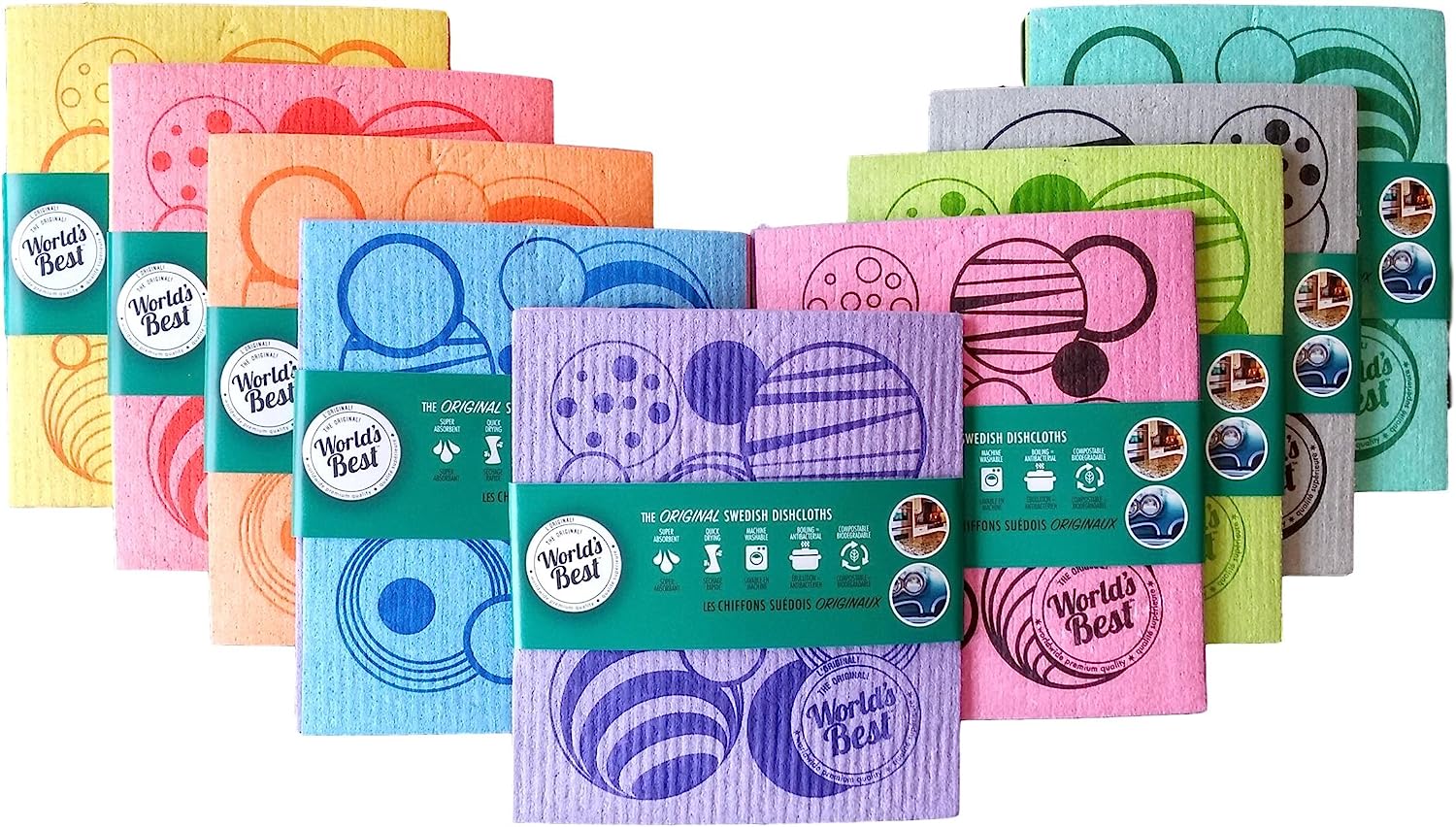 worlds best swedish dishcloths 3 pack assorted design colour swe 03dc image 1