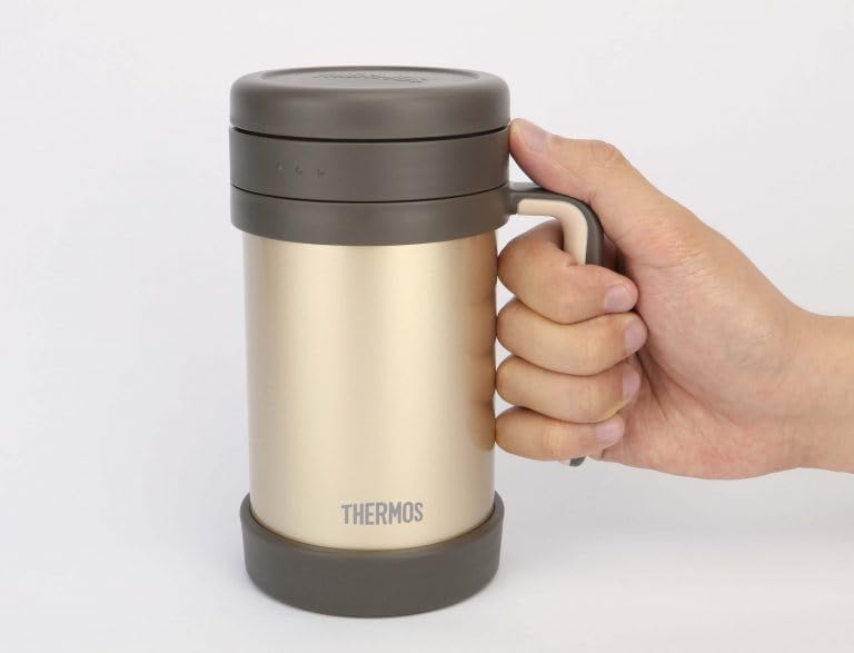 thermos thermal mug with tea strainer 500ml gold brown tcmf 501 gl image 4