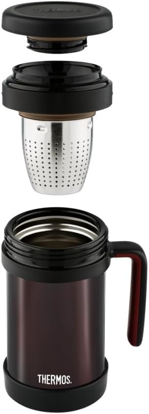 thermos thermal mug with tea strainer 500ml black tcmf 501 bk image 2
