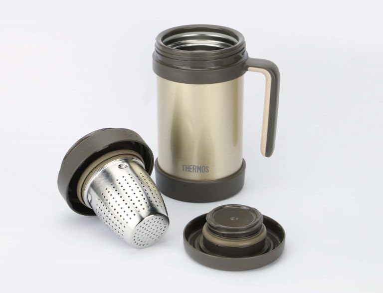 thermos thermal mug with tea strainer 500ml gold brown tcmf 501 gl image 2