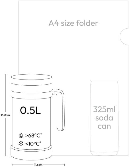 thermos thermal mug with tea strainer 500ml black tcmf 501 bk image 5