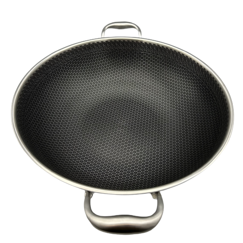 healthy bear ory hybrid wok 36cm with glass lid dual handles bc hw36n image 4