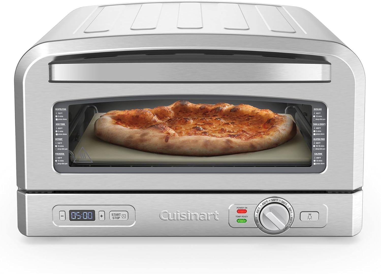 cuisinart indoor pizza oven 1800w incl 12 5 heat conducting pizza stone deep dish pan amp pizza peel cpz 120c image 1