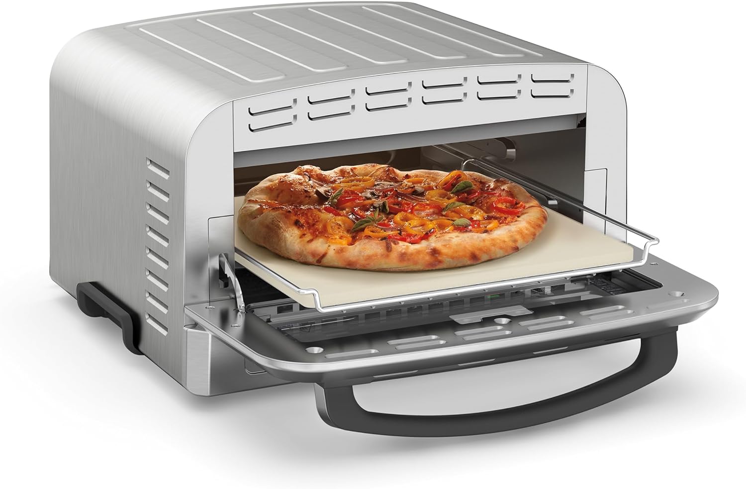 cuisinart indoor pizza oven 1800w incl 12 5 heat conducting pizza stone deep dish pan amp pizza peel cpz 120c image 2