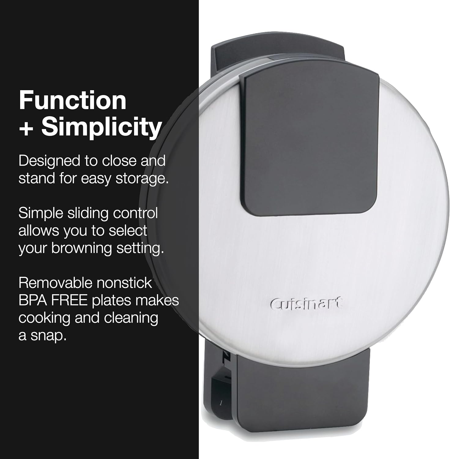 cuisinart classic waffle maker round 5 setting browning control wmr cac image 3
