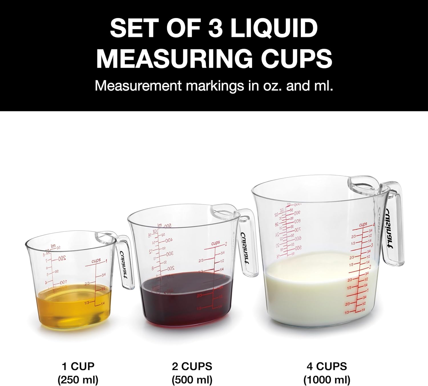 cuisinart nesting measuring cup set 3 pc 1 cup 2 cup and 4 cup heat resistant plastic ctg 00 3mcc image 4