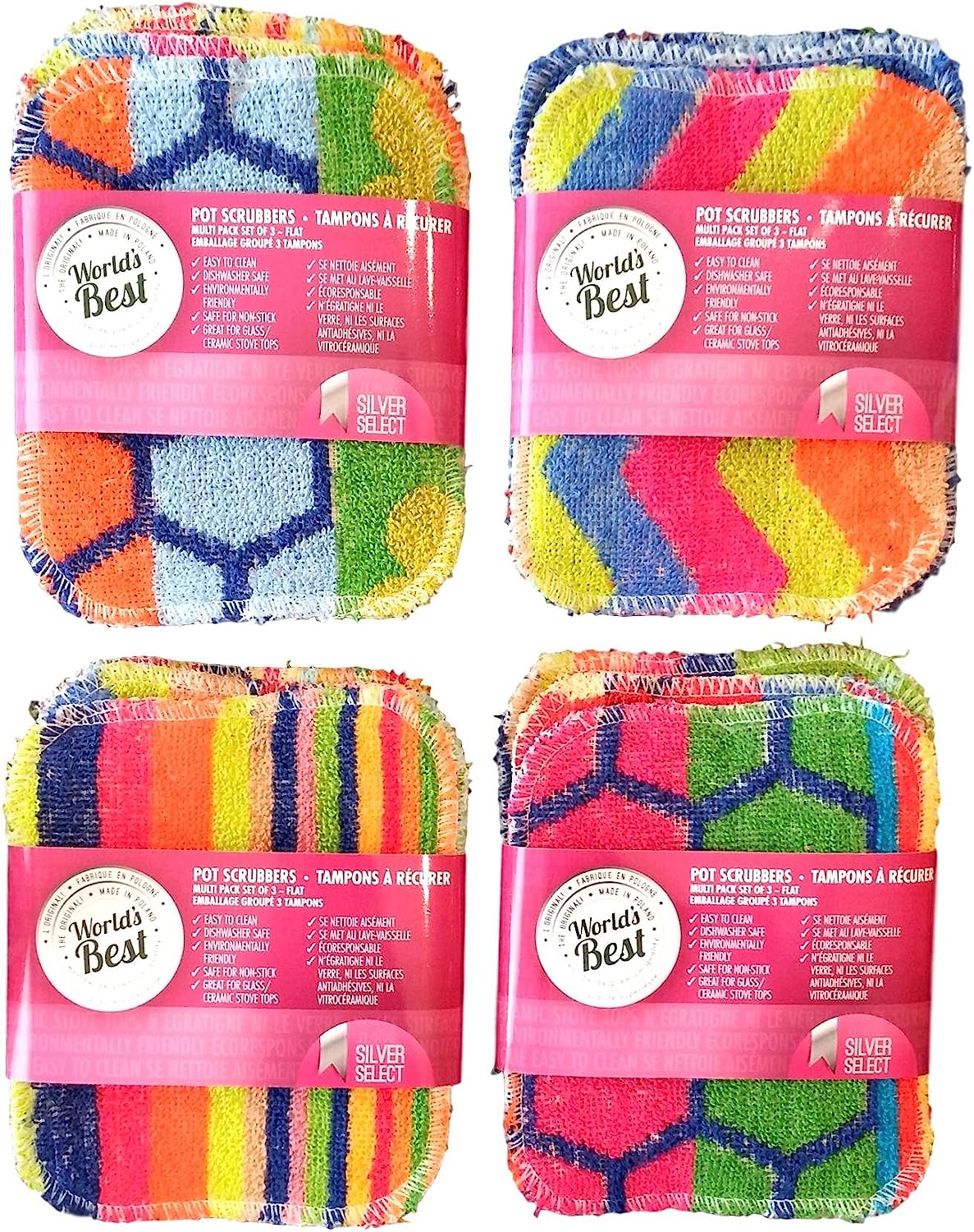 worlds best flat pot scrubbers 1 pack assorted design colour item v image 3
