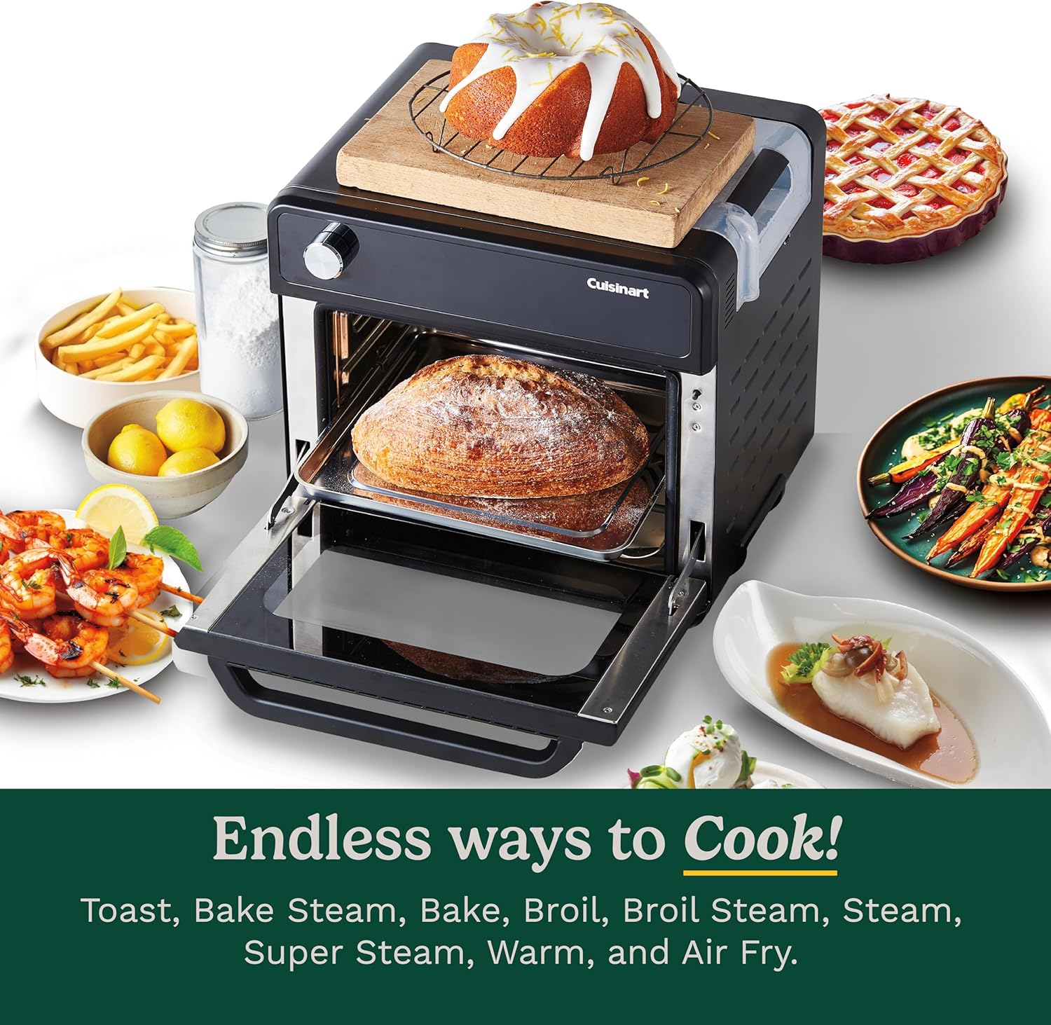 cuisinart cso 500c steam air fryer oven 20l toast bake steam bake broil broil steam steam super steam warm air fry image 2