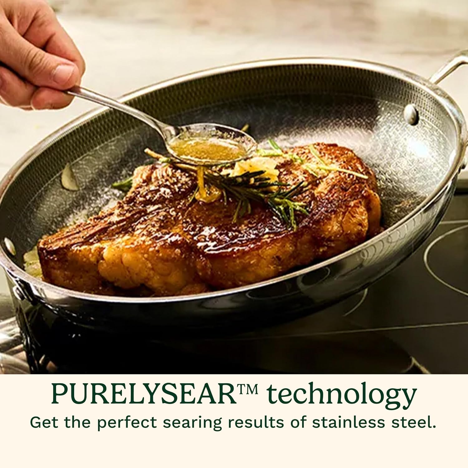 cuisinart fusionplus™ skillet fps22 30hc 12 stainless steel with helper handle image 4